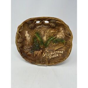 Vintage‎ Yellowstone Park Souvenir - Cabin Decor Resin 12x10 See Pics